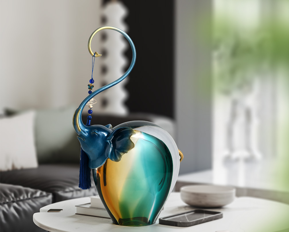 Creative Elephant Glass Ornament