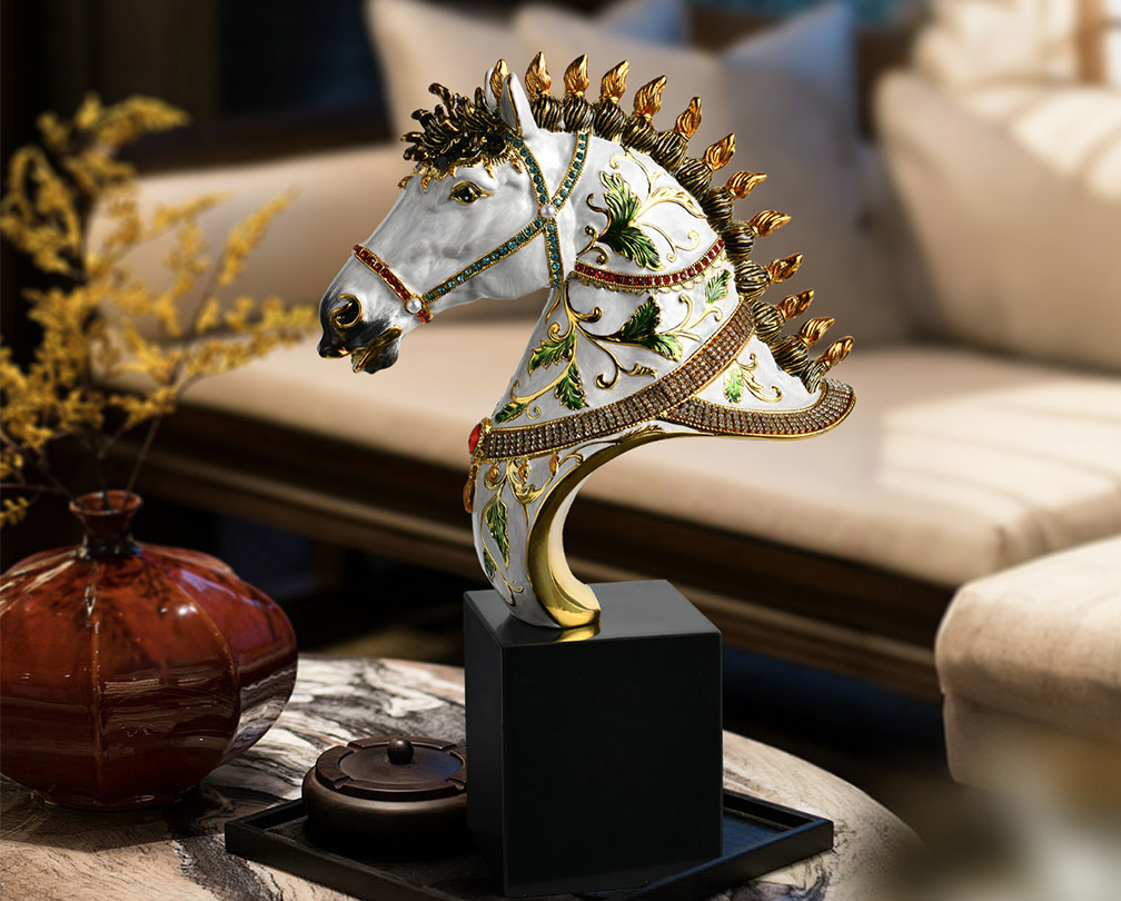 Enamel horse head ornament