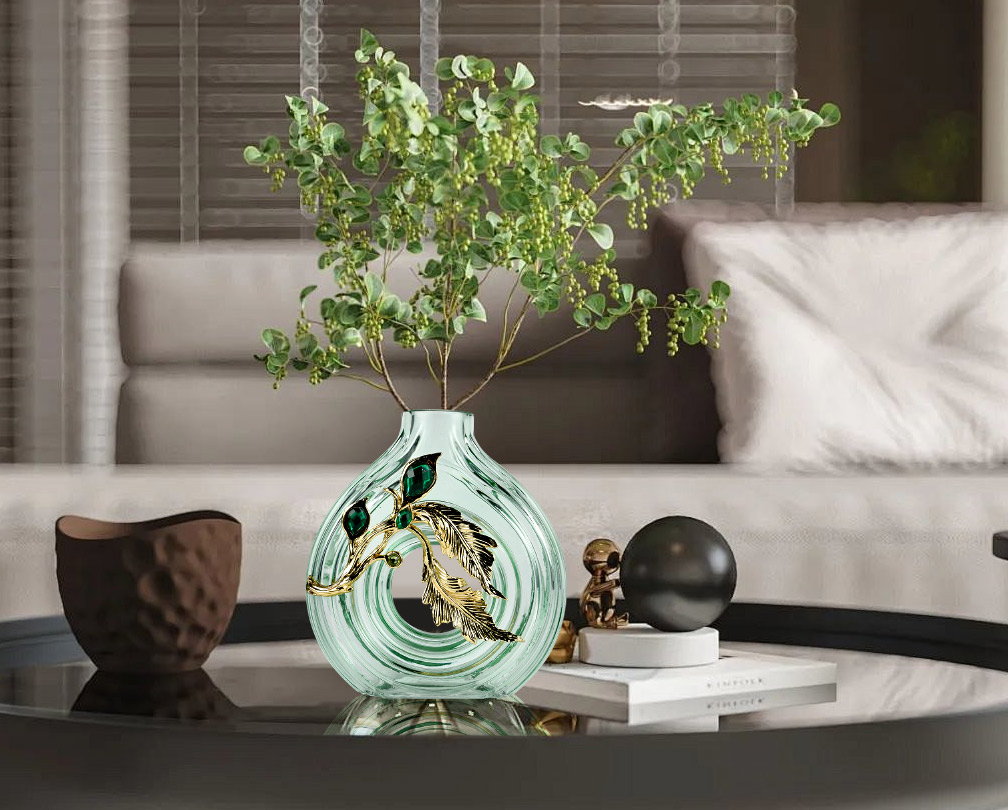 Green glass decoration