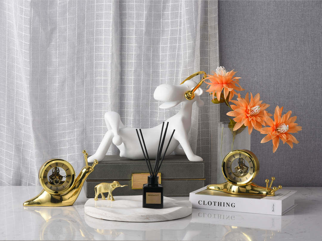 Luxury Copper Snail Table Clock