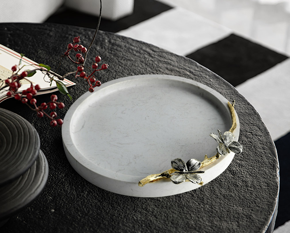 Marble circular tray