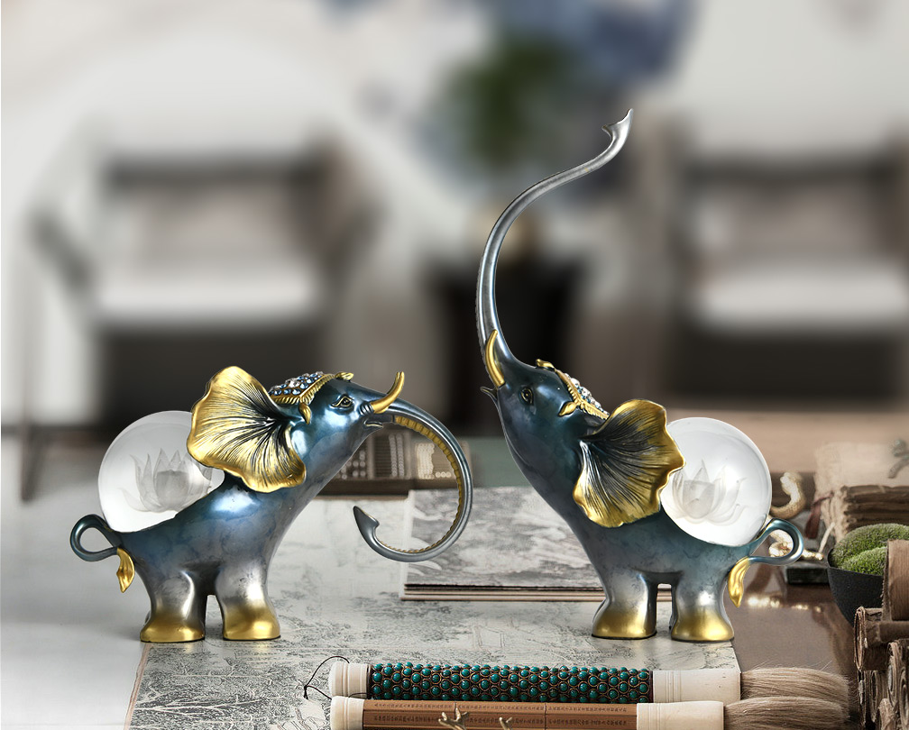 originality Metal Elephant Crystal Ornaments